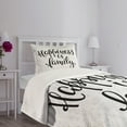 thumbnail image 5 of Ambesonne Family Quilted Bedspread Set 2 Pcs, Happiness Phrase, Twin Size, Black Grey, 5 of 6