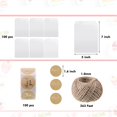 thumbnail image 2 of 100 Pieces Glassine Wax Paper Bag 5" x 7" Cookie Sleeves Bags 100 Pieces Thank You Label Stickers and 263 Feet Jute Rope for Party Favors Cookie Chocolate Candy(null), 2 of 4