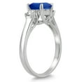 thumbnail image 2 of SZUL Women's Sapphire and Diamond Three Stone Ring in 14K White Gold, 2 of 5
