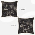 thumbnail image 3 of Xecao Monochrome Mushroom Artwork Print Soft Velvet Decorative Throw Pillow Covers, Square Cushion Cases for Bed, Sofa, Living Room, Car, and Indoor Outdoor Use-16"x16", 3 of 8