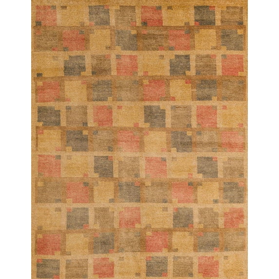 Ahgly Company Indoor Rectangle Abstract Sedona Brown Abstract Area Rugs, 5' x 7'