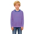 thumbnail image 5 of UQJfacai Girls Striped Long Sleeve T Shirts Kids Summer Oversized Tops Color Block Cute Casual Crewneck Tees 3-14 Years, 5 of 9