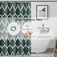 thumbnail image 3 of Black Dark Green Geometric Shower Curtain,Waterproof Design and Polyester,Quick-Drying,Weighted Hem,Black Green Shower Curtains Set for Bathroom W 72 x H 72,Durable and Washable with 12 Hooks, 3 of 6