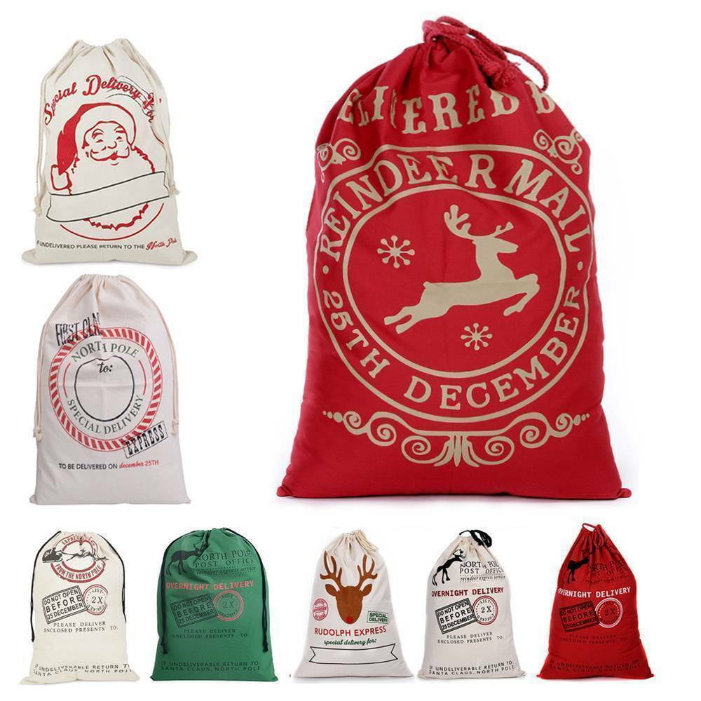 Christmas stag Personalised Christmas Santa Sack Stocking Bag Hessian 
