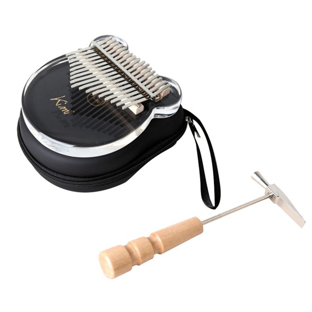 Piano pulgar Kalimba Kim de 17 teclas acrílico transparente y Martillo afinador
