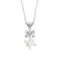 thumbnail image 2 of Delight Jewelry Acrylic Small Mirror Skull Silver tone Bow Heart Necklace, 2 of 4