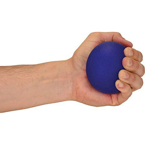 NOVA Hand Exercise Round Ball, Hand Grip Squeeze Ball for Strength, Stress and Recovery, Comes in 2 Resistance Levels - Orange Medium and Blue Firm