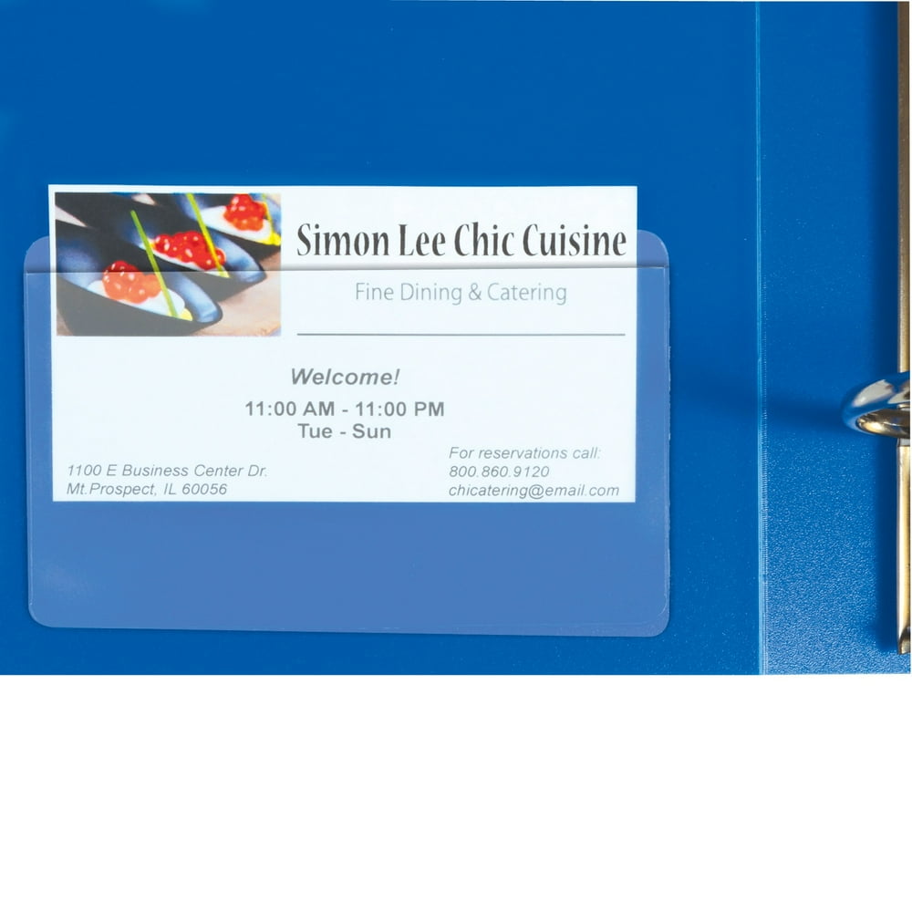 SelfAdhesive Business Card Holder, Top Load, 2 x 3 1/2, 10/PK (Set of
