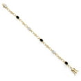 thumbnail image 2 of Gem Stone King 18K Yellow Gold Plated Silver White Moissanite and Black Onyx and Round White Lab Grown Diamond Tennis Bracelet for Women (2.74 Cttw, Gemstone Birthstone, Oval 6X4MM, 7.25 inches), 2 of 4