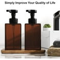 thumbnail image 5 of Happon 2 Pack 15oz/450ml Brown Plastic Foaming Soap Dispenser, Refillable Plastic Pump Bottles,Foaming Soap Dispenser for Bathroom, Kitchen, Hospital, Clinic, 5 of 6