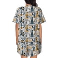 thumbnail image 3 of Bixox Women's Llama and Cactus1 Printed Pajama Set 2 Piece Lounge Set Top and Shorts Soft Pajamas, Shorts with Pockets, 3 of 7