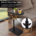 thumbnail image 4 of Side Table Sofa Tray for Couch - Adjustable/360° Swivel TV Tray Tables with Phone & Tablet Slot, Small Spaces Snack Trays C-Shaped End Table for Bed, Living Room, Office (Black), 4 of 12