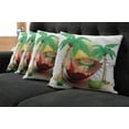 thumbnail image 5 of Ambesonne Beach Throw Pillow Cover 4 Pack, Exotic Summer Paradise, 16", Multicolor, 5 of 5