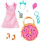 thumbnail image 1 of Barbie Premium Pink Doughnut Fashion Bag, Pink Dress, Orange Heels, and Accessories, 1 of 5