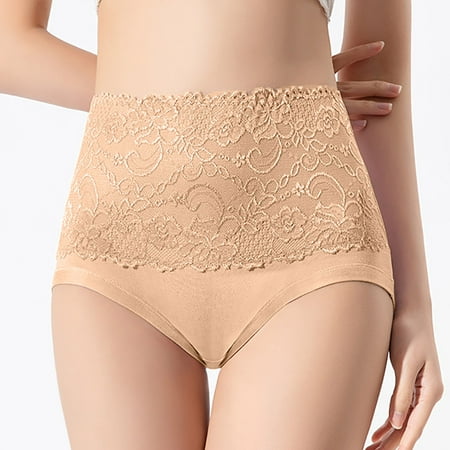 hoksml 4PC Women Lace Underwear Briefs High Waisted Body Shaper Shorts Shapewear Lingerie Panties 2025 on Clearance