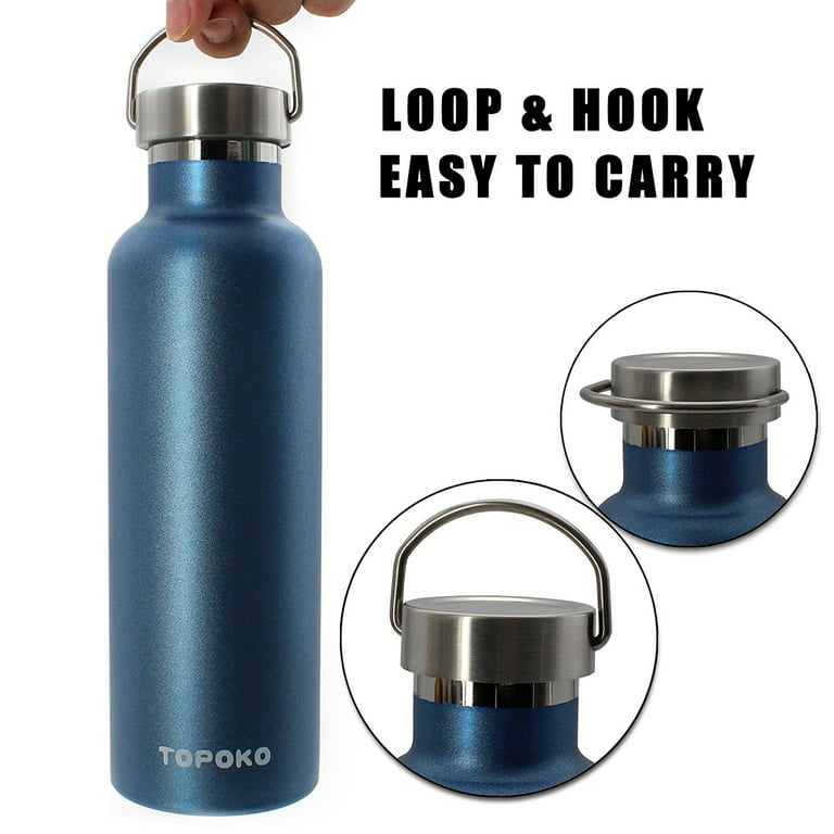 TOPOKO Double Wall Stainless Steel Vacuum Insulated Tumbler with Lid (Black, 890ml)