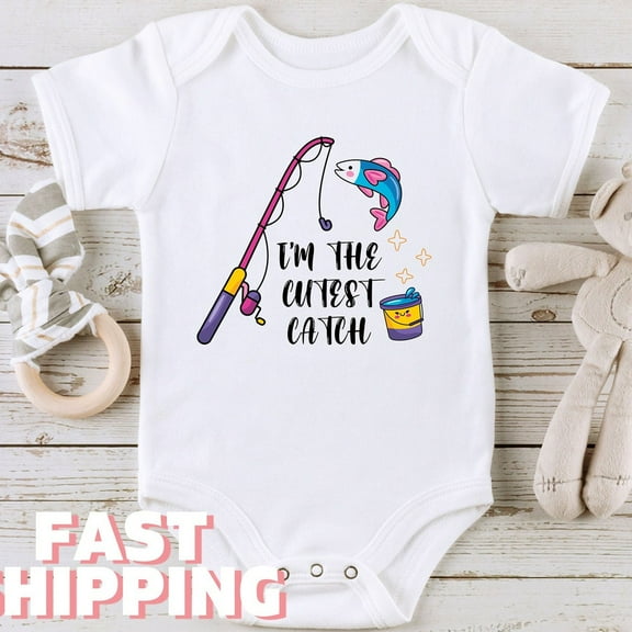I'M The Cutest Catch Onesies Fishing Baby Onsie Fishing Buddy Kids Shirt Fishing Bodysuit Fishing Onesies Cute Baby Shower Gift 609 Cute Baby Onesie, BABY BODYSUIT LAT 4424