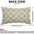 thumbnail image 6 of Brown Grey Gray Floral Pillow Covers 12x20 Inch Set of 2, Block Print Lumbar Flower Cream Decorative Throw Pillowcases Outdoor Farmhouse Rectangle Cushion Covers Spring Summer Sofa Couch Bed Decor, 6 of 6