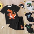 thumbnail image 5 of HCNTES Toddler Boys Clothes Little Boys Summer Outfits Cotton Short Sleeve Dinosaur T-Shirt and Shorts Set for Kids(Orange,9-10 Years), 5 of 6