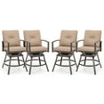 thumbnail image 1 of Costway 4 PCS Patio Swivel Chairs Counter Height Bar Stool with Inclined Backrest Grey, 1 of 8