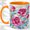 Orange, variant on Pink Rose Coffee Mug, Stained Glass Floral Art, Romantic Daily Tea Sips