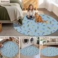 thumbnail image 2 of Rectangle Rug 3ft Area Rug, Spring Flower on Blue Area Rugs for Living Room Bedroom, Colorful Floral Plant Seamless Floor Mat Non-Slip Non-Shedding Carpet Indoor Accent Rugs, 2 of 9