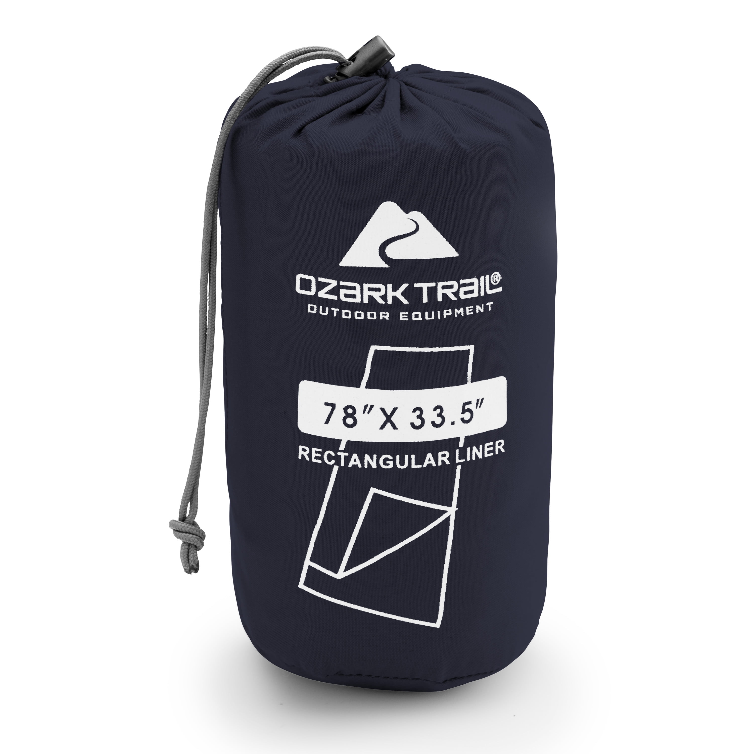 Ozark Trail Breathable Polyester Camping Rectangular Sleeping Bag Liner Sheet, Navy (78 in. L x 33.5 in. W)