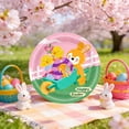 thumbnail image 4 of CaiYueKe Easter Party Supplies Disposable Tableware Set Bunny Themed Plates Cups Napkins Tablecloth Holiday Dinnerware for Spring Celebration Decorations, 4 of 7