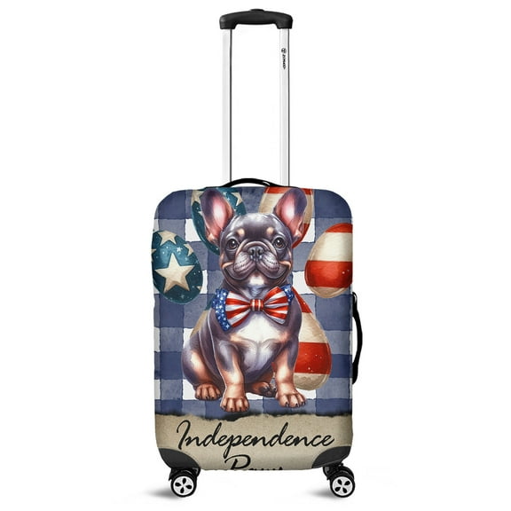Patriotic French Bulldog 4th of July Independence Paws Travel Luggage Cover Dog Lover Gifts Suitcase Dust Protective Decor - 02010