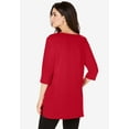 thumbnail image 2 of Roaman's Women's Plus Size Three Quarter Sleeve Embellished Tunic, 2 of 6