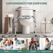 MaxKare 3 in 1 Bedside Commode Chair, Used as Raised Toilet Seat, Shower Chair, Toilet, with Handle, Removable Bucket, Adjustable Height, Support up to 300lbs