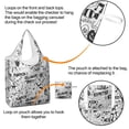 thumbnail image 4 of 5 Pack Foldable Shopping Bag,Halloween Doodle Halloween Elements Reusable Grocery Bags with Pockets,Large Reusable Tote Bags with Handles Waterproof & Lightweight, 4 of 6
