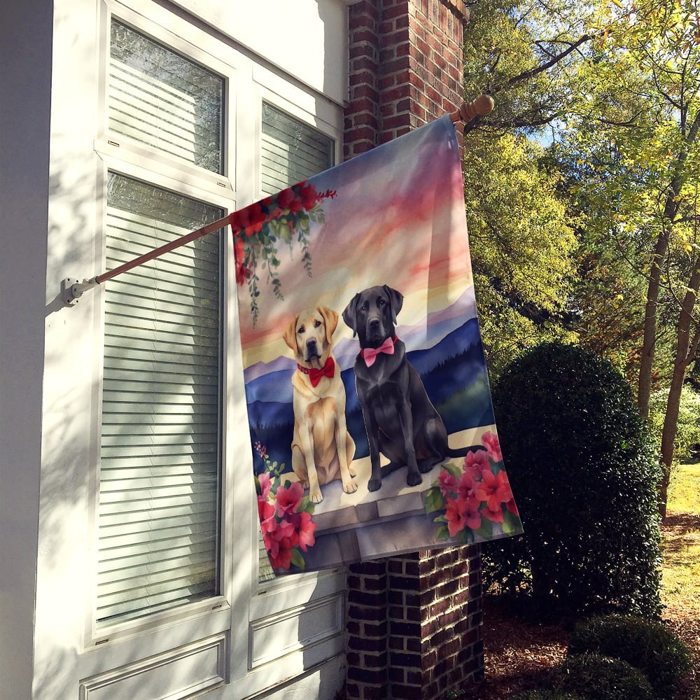 Labrador Retriever Two Hearts House Flag 28 in x 40 in