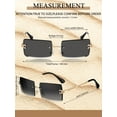 thumbnail image 4 of 4 Pairs Rimless Rectangle Sunglasses Frameless Square Glasses Vintage Transparent Eyewear for Women Men, 4 of 6