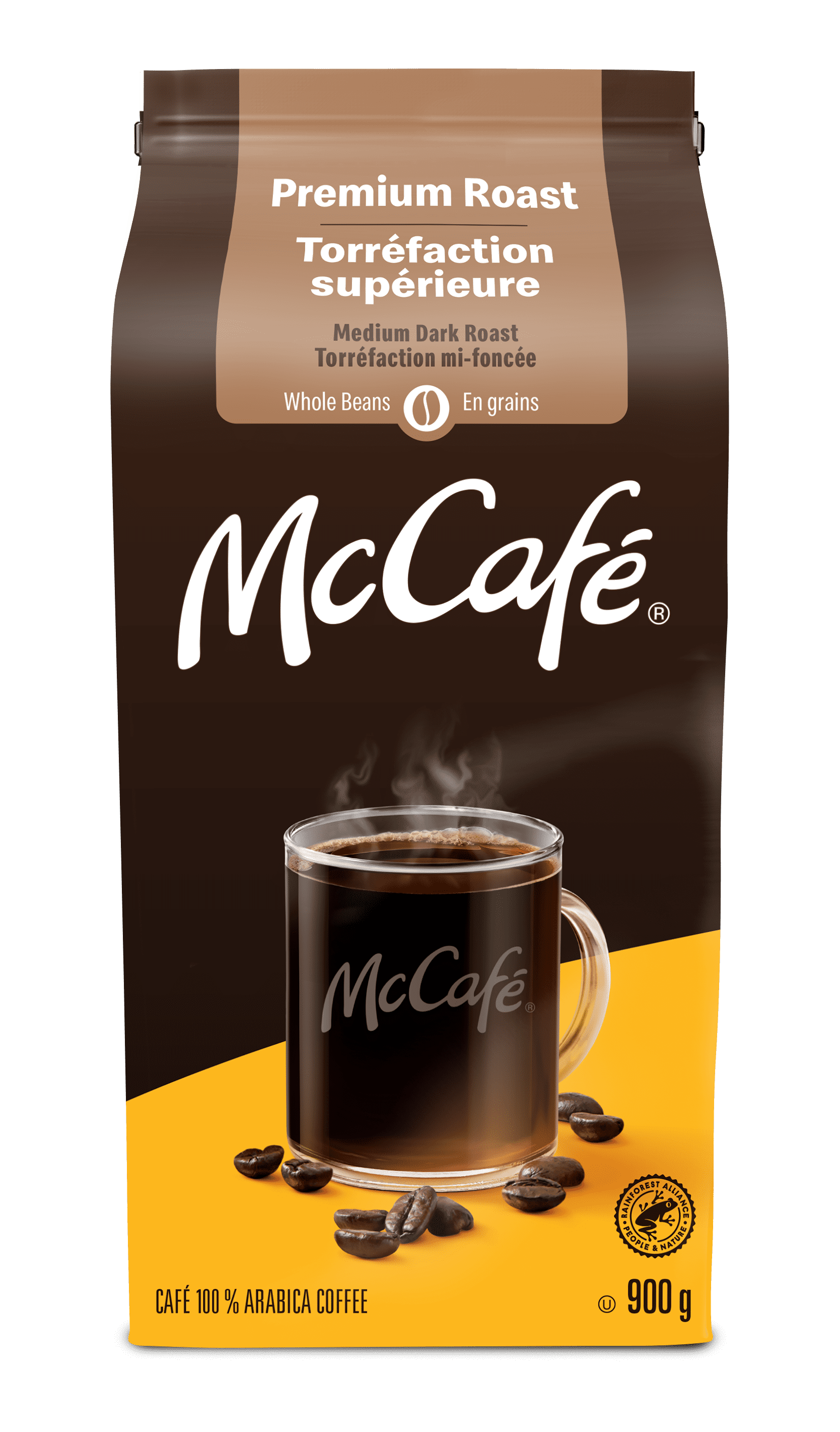 McCafé Premium Medium Dark Roast, Whole Bean Coffee, 900g