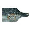 thumbnail image 1 of Waterfall Cutting Board, Image of a Large Majestic Tiger in the Waterfall Exotic Wildlife Animal in Nature, Tempered Glass Cutting and Serving Board, Wine Bottle Shape, Multicolor, by Ambesonne, 1 of 1