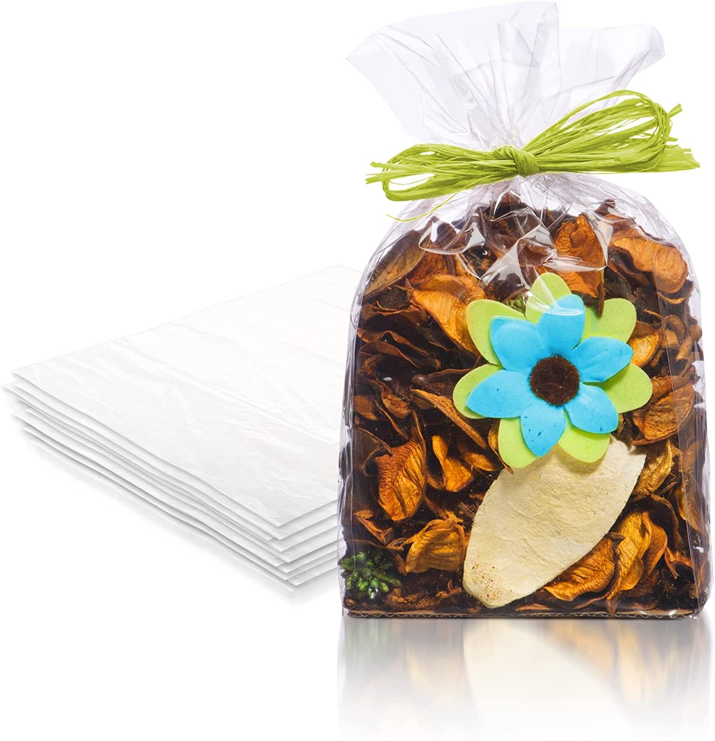 PUREVACY Gusseted Plastic Bags for Cookies, Candies, 6" x 3" x 12