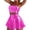 #A Hot Pink, variant on Alkepwun Leather Skirts for Women Lady Sexy Metallic Strapless Tube Top with Sexy Solid Color Shiny High Waisted Pleated Mini Skirt Sets for Party Club Cocktail