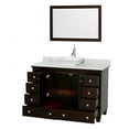 Wyndham Collection Acclaim 48 inch Single Bathroom Vanity in Espresso, White Carrera Marble