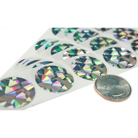 Silver Hologram 1" Round Scratch Off Labels - 50 Labels