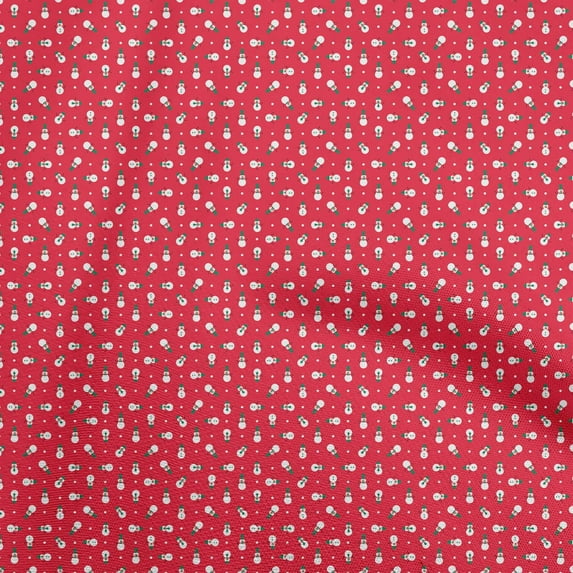 oneOone Rayon Red Fabric Christmas Fabric For Sewing Printed Craft Fabric By The Yard 56 Inch Wide