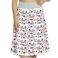 thumbnail image 1 of Women's Romantic Bicycles and Heart Shapes A-line Printed Skirt Casual Wear, 3XL, Red Black White, by Ambesonne, 1 of 6