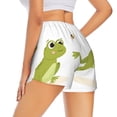 thumbnail image 4 of Picia Hunting Frog Pattern Women's 2 in 1 Athletic Running Shorts High Waisted Workout Casual Gym Sweat Shorts with Comfy Liner Zipper Pockets-Small, 4 of 9