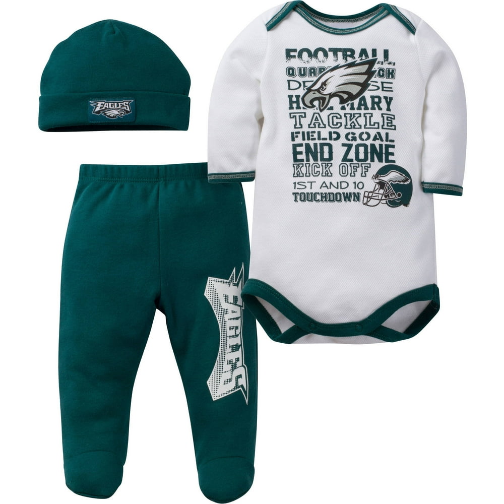 NFL NFL Philadelphia Eagles Baby Boys Bodysuit, Pant and Cap Outfit