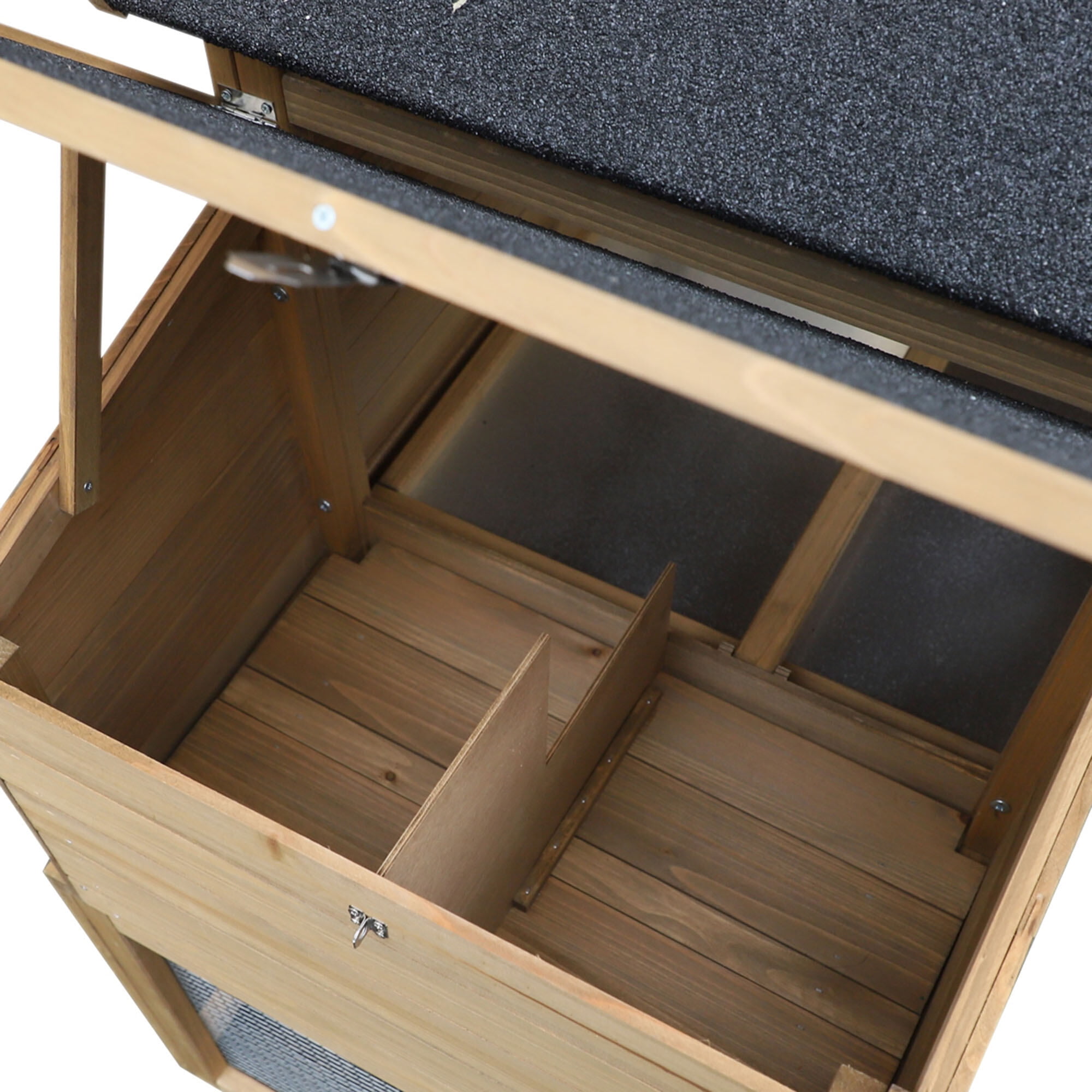 Dog Crate, PawHut 69" Wooden Chicken Coop, Poultry Cage Hen House with Connecting Ramp, Removable Tray, Ventilated Window and Nesting Box, Natural, Natural Pet Playpen,Wood Chicken Coop