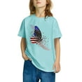thumbnail image 6 of GERsome 4th of July Patriotic T-Shirts for Girls American Flag Short Sleeve Crewneck Tops USA Flag Stars Stripes Graphic Tee, 7-8 Years, 6 of 6