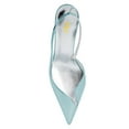 thumbnail image 5 of FSJ Women Fashion Clear Pointed Toe Slingback Chic V-shape Cutout Sandals Slip On Elastic Strap Unique Chain Heels Pumps Party Dress Shoes Size 14 Blue, 5 of 5
