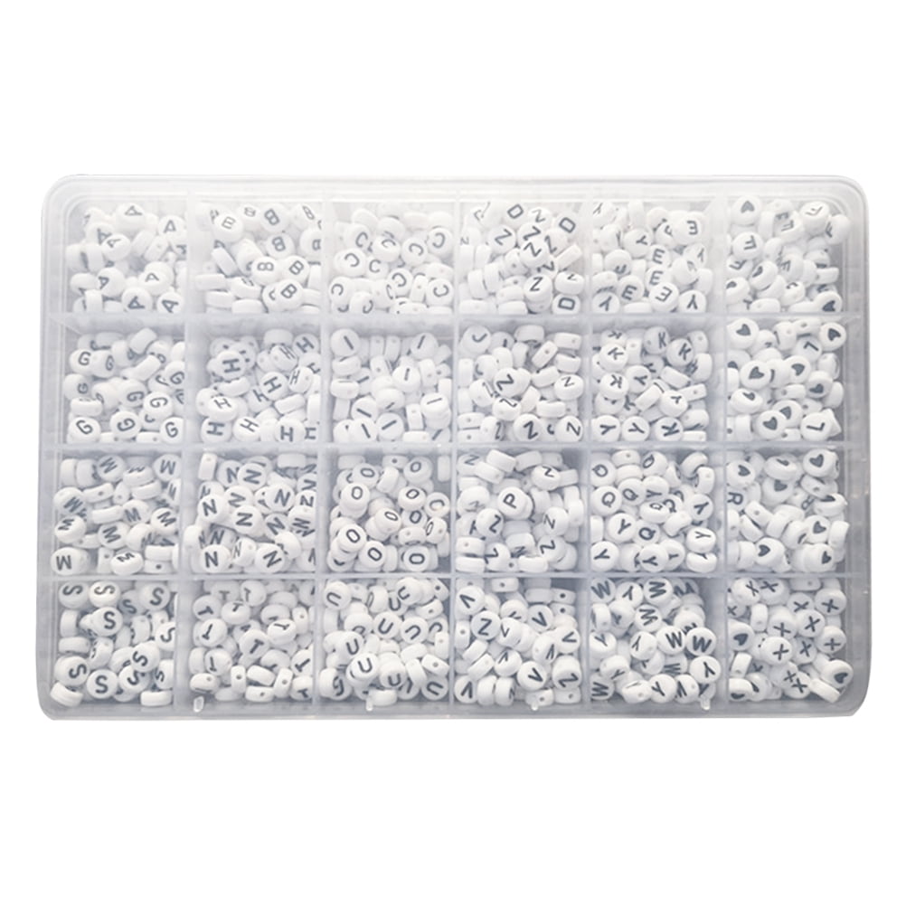 YSNOOWE Oblate Beads White with Side Holes for Creative Jewelry Making 1350Pcs
