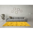 thumbnail image 3 of Ahgly Company Machine Washable Indoor Square Oriental Yellow Traditional Area Rugs, 4' Square, 3 of 4