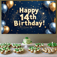 thumbnail image 5 of LUUFILx Happy 14th Birthday Backdrop Banner Birthday Party Background Decorations Photography Props Party Supplies Starry Night Decor, 5 of 8